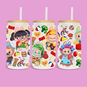 The Wild Taurus Chavo Del Ocho Labubu 16oz Glass Cup